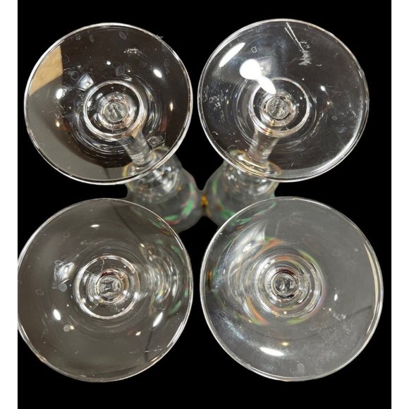 Christmas Champagne Flutes Chrystal Clear w Poinsettia Glass 9.5' Tall. Set of 4 - Picture 4 of 8